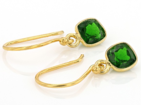 Green Chrome Diopside 18k Yellow Gold Over Sterling Silver Earrings 1.25ctw