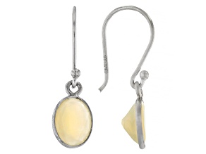 White Ethiopian Opal Rhodium Over Sterling Silver Earrings