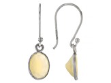 White Ethiopian Opal Rhodium Over Sterling Silver Earrings