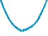 Blue Neon Apatite Rhodium Over Sterling Silver Chip Necklace