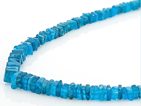 Blue Neon Apatite Rhodium Over Sterling Silver Chip Necklace