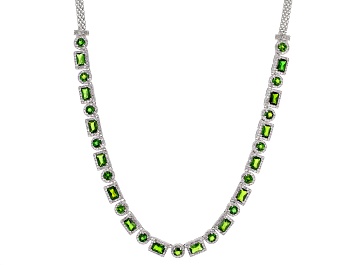 Picture of Chrome Diopside Rhodium Over Sterling Silver Necklace 17.10ctw