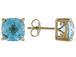 Sky Blue Topaz 18k Yellow Gold Over Sterling Silver Earrings 6.65ctw