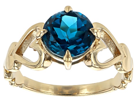 London Blue Topaz 18k Yellow Gold Over Sterling Silver Ring 1.80ctw