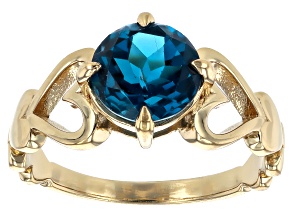 London Blue Topaz 18k Yellow Gold Over Sterling Silver Ring 1.80ctw