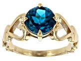 London Blue Topaz 18k Yellow Gold Over Sterling Silver Ring 1.80ctw