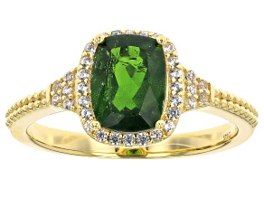 Green Chrome Diopside 18k Yellow Gold Over Sterling Silver Ring 1.40ctw