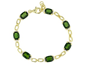 Green Chrome Diopside 18k Yellow Gold Over Sterling Silver Bracelet 9.20ctw