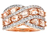 Peach Morganite 18k Rose Gold Over Sterling Silver Ring 2.54ctw