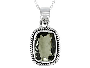 Green Prasiolite Sterling Silver Pendant with Chain 5.30ctw