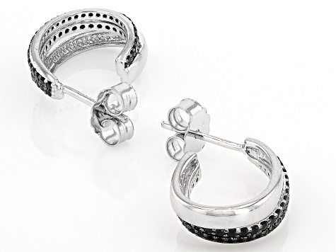 Black Spinel Rhodium Over Sterling Silver Earrings 0.77ctw
