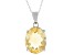 Yellow Citrine Rhodium Over Sterling Silver Pendant with Chain 4.37ct