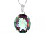 Mystic Quartz Rhodium Over Sterling Silver Pendant with Chain 4.48ct