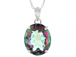 Mystic Quartz Rhodium Over Sterling Silver Pendant with