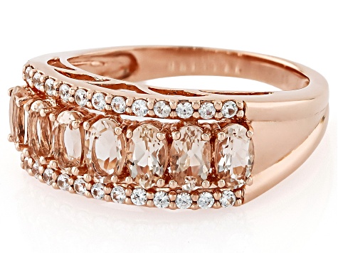 Peach Morganite 14k Rose Gold Over Sterling Silver Ring 1.83ctw