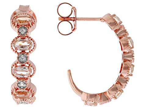 Peach Morganite 14k Rose Gold Over Sterling Silver Earrings 2.04ctw