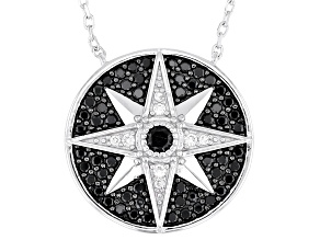 Black Spinel Rhodium Over Sterling Silver Necklace 1.18ctw