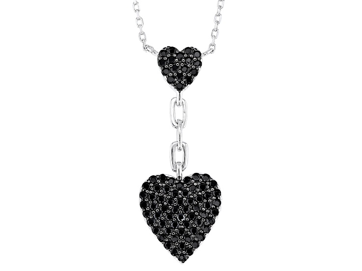 Black Spinel Rhodium Over Sterling Silver Necklace 0.61ctw