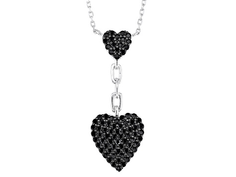 Black Spinel Rhodium Over Sterling Silver Necklace 0.61ctw