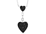 Black Spinel Rhodium Over Sterling Silver Necklace 0.61ctw