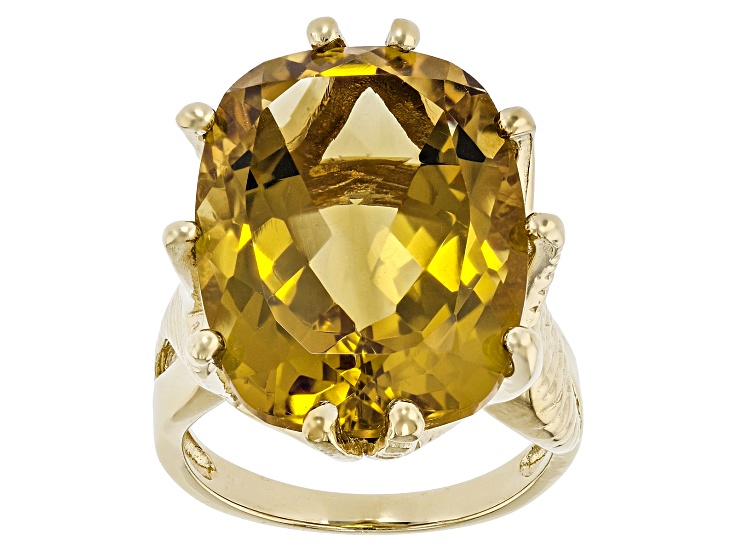 Yellow Citrine 18k Yellow Gold Over Sterling Silver Ring