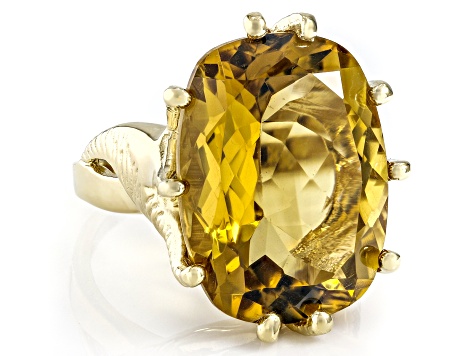Yellow Citrine 18k Yellow Gold Over Sterling Silver Ring