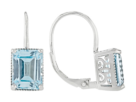 Sky Blue Topaz Platinum Over Sterling Silver Earrings 5.40ctw