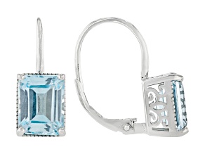 Sky Blue Topaz Platinum Over Sterling Silver Earrings 5.40ctw