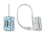 Sky Blue Topaz Platinum Over Sterling Silver Earrings 5.40ctw