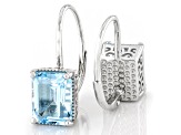 Sky Blue Topaz Platinum Over Sterling Silver Earrings 5.40ctw