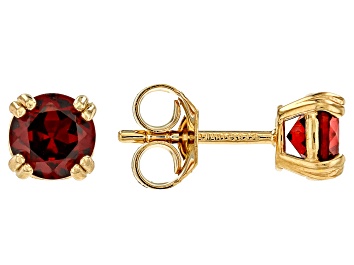 Picture of Red Garnet 14k Yellow Gold Over Sterling Silver Earrings 1.70ctw