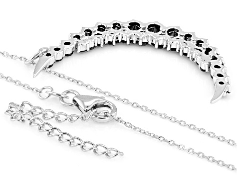Black Spinel Rhodium Over Sterling Silver Pendant with Chain