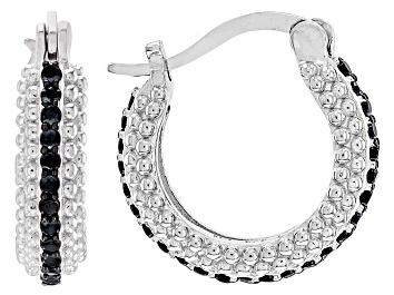 Picture of Black Spinel Rhodium Over Sterling Silver Earrings 0.42ctw