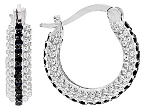 Black Spinel Rhodium Over Sterling Silver Earrings 0.42ctw