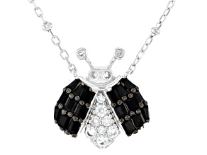 Black Spinel Rhodium Over Sterling Silver Necklace 0.94ctw