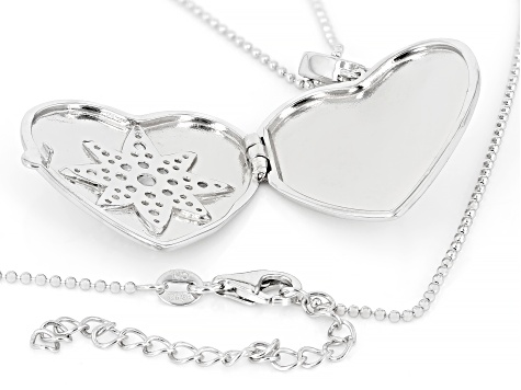 White Lab Created Sapphire Rhodium Over Sterling Silver