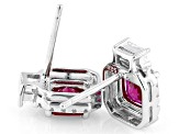 Red Lab Created Ruby Rhodium Over Sterling Silver Earrings 2.81ctw