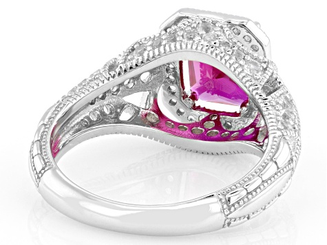 Lab Created Ruby Rhodium Over Sterling Silver Ring 2.38ctw