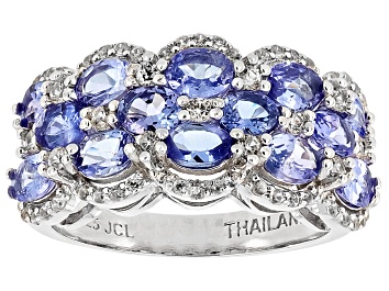 Picture of Blue Tanzanite Rhodium Over Sterling Silver Ring 2.76ctw
