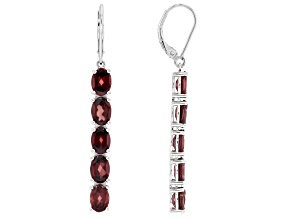 Red Zircon Sterling Silver Earrings 6.50ctw