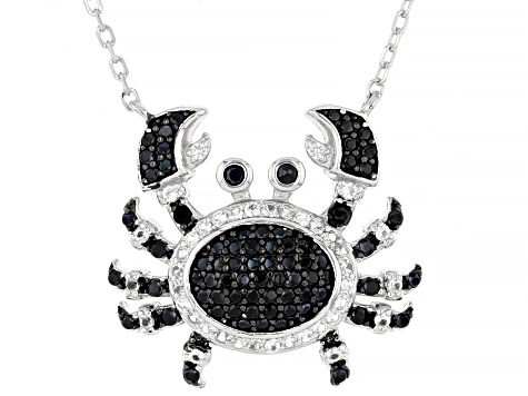 Black Spinel Rhodium Over Sterling Silver Necklace 0.71ctw
