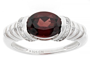 Red Zircon Sterling Silver Ring 2.30ctw