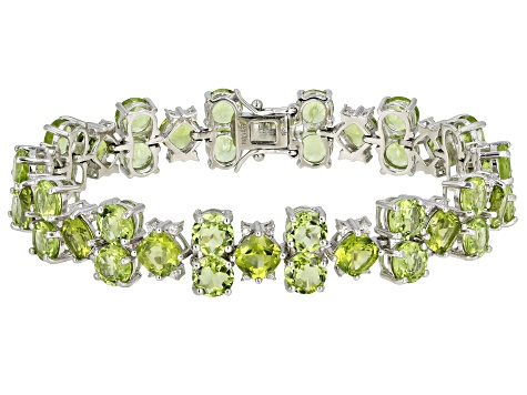 peridot 70ctw rhodium sterling bracelet silver jtv