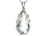 Green Prasiolite Rhodium Over Sterling Silver Pendant With Chain 18.50ct
