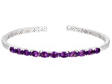 Purple Amethyst Rhodium Over Sterling Silver Bracelet 4.50ctw