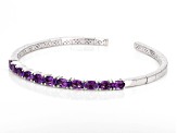 Purple Amethyst Rhodium Over Sterling Silver Bracelet 4.50ctw