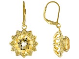Yellow Citrine 18k Yellow Gold Over Sterling Silver Earrings 7.20ctw