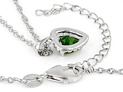 Chrome Diopside  Rhodium Over Sterling Silver Pendant 1.38ctw