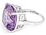 Lavender Amethyst Rhodium Over Sterling Silver Ring 15.00ctw