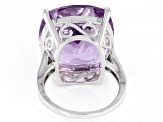 Lavender Amethyst Rhodium Over Sterling Silver Ring 15.00ctw